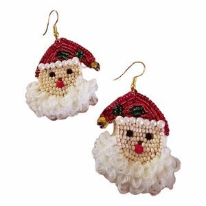 jolly saint nick holiday earrings Santa Claus Stocking Stuffer Kitsch Jewelry